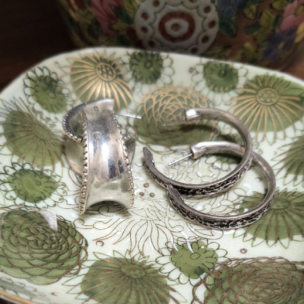 Chico's Elegant Silver Hoop Earrings